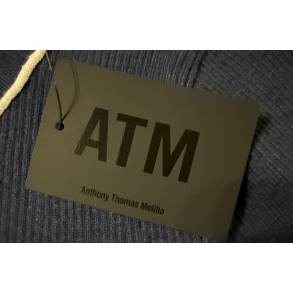 ATM Anthony Thomas Melillo navy short sleeve knit sweater New with Tag - Picture 4 of 4